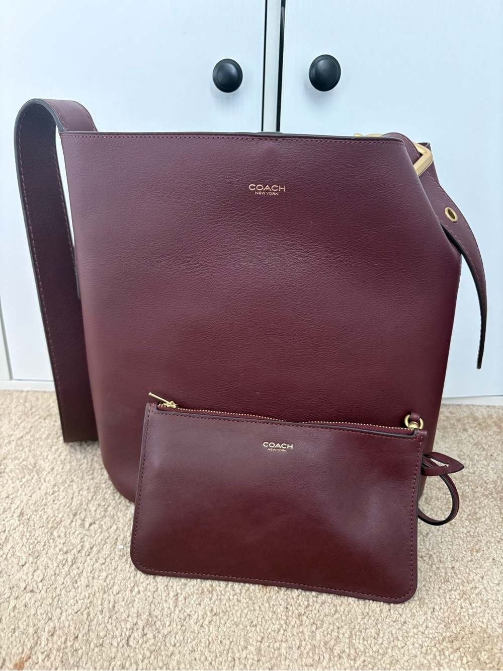 Coach Burgundy Bleecker bag Large